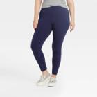 Women's Plus Size High-waisted Ankle Leggings - A New Day Navy