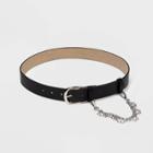Women's New Polyurethane With Swag Chain Belt - Wild Fable Black