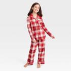 Kids' Tartan Plaid 2pc Pajama Set - Hearth & Hand With Magnolia Red/cream