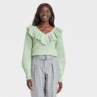 Women's V-neck Ruffle Pullover Sweater - A New Day