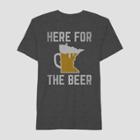 Men's Short Sleeve Here For The Beer Graphic T-shirt - Awake Charcoal (grey)