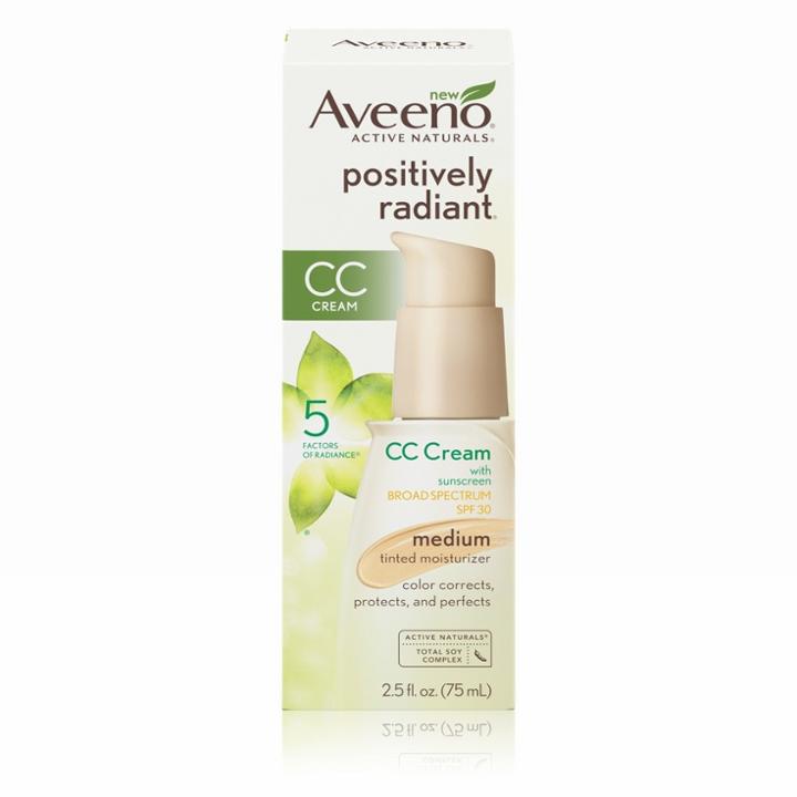 Aveeno Positively Radiant Cc Cream Broad Spectrum Spf 30 Medium Skin Color Correction