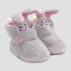 Baby Girls' Bunny Bootie Slippers With Snap - Cat & Jack Gray