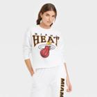 Women's Nba Miami Heat Cropped Graphic Sweatshirt - White