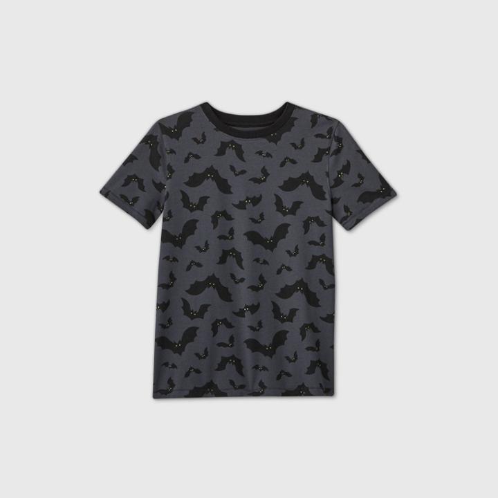 Boys' Halloween Short Sleeve 'bats' Graphic T-shirt - Cat & Jack Gray
