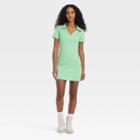 Zoe+liv Women's St. Patrick's Day Lucky Icons Short Sleeve Graphic Polo Dress - Green