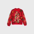 33 Degrees Women's Flamingo Christmas Tree Graphic Pullover Sweater - Red