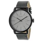 Simplify The 2500 Men's Leather Strap Watch - Gunmetal/charcoal, Charcoal Heather