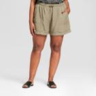 Women's Plus Size Utility Shorts - Universal Thread Olive (green) X