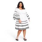 Women's Plus Size Ric Rac Flare Sleeve Dress - Lisa Marie Fernandez For Target White/black