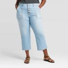 Women's Plus Size High-rise Straight Cropped Jeans - Universal Thread
