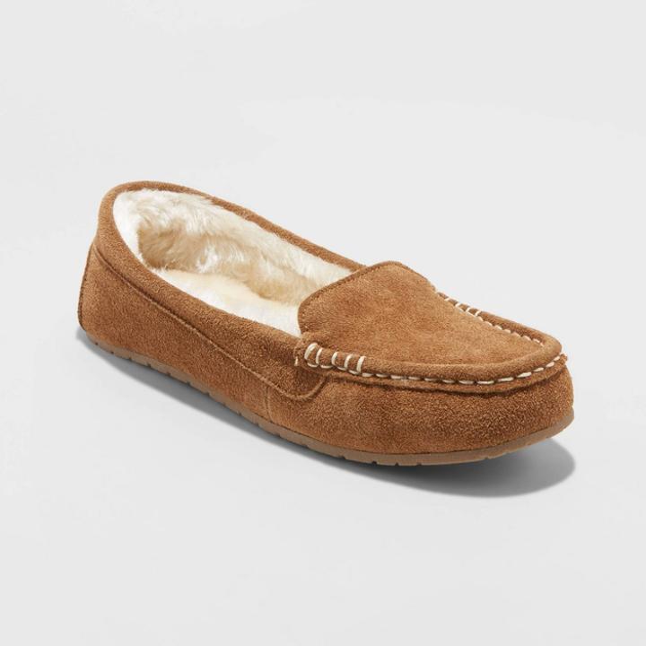 Women's Gemma Genuine Suede Moccasin Slippers - Stars Above Chestnut 6, Women's, Brown