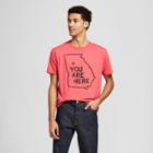 Men's Short Sleeve You Are Here Graphic T-shirt - Awake Red