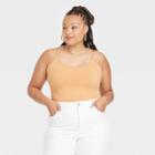 Women's Plus Size Slim Fit Knit Camisole - Ava & Viv Bronze