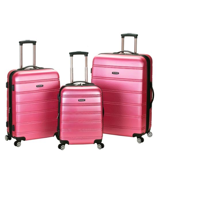 Rockland Melbourne 3pc Expandable Abs Hardside Spinner Luggage