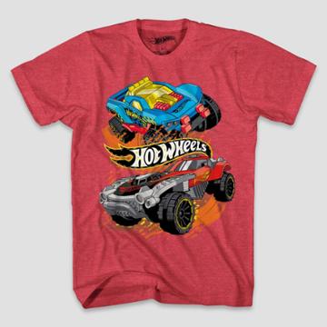 Mattel Boys' Hot Wheels Short Sleeve T-shirt - Red Heather