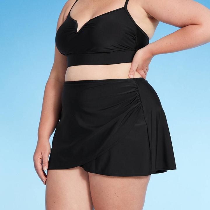 Kona Sol Women's Plus Size High Waist Wrap Swim Skirt - Kona