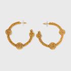 Sugarfix By Baublebar Three Quarter Beaded Hoop Earrings - Gold