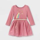 Toddler Girls' Rainbow Star Tulle Long Sleeve Dress - Cat & Jack