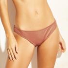Women's Metallic Ribbed Cheeky Bikini Bottom - Xhilaration Copper Metallic