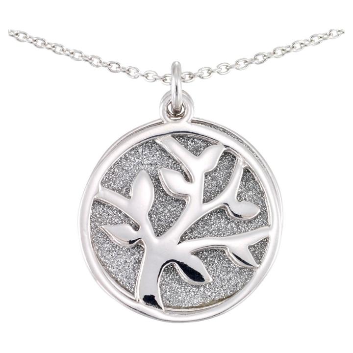Target Platinum Over Silver Glitter Tree Of Life Pendant 18-platinum,