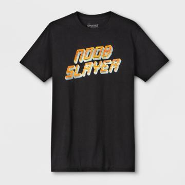 Avalon Apparel Men's Short Sleeve Noob Slayer Crew Graphic T-shirt - Black