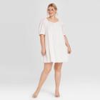Women's Plus Size Short Sleeve Mini Dress - Who What Wear White 1x, Women's,