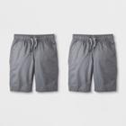 Boys' 2pk Pull-on Shorts - Cat & Jack Gray S, Boy's,
