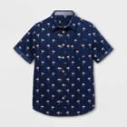 Target Pride Kids' Short Sleeve Button-down Shirt - Dark Night Navy M, Kids Unisex, Blue