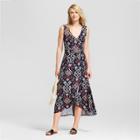 Women's Printed Maxi Wrap Dress - 3hearts (juniors') Navy Xl, Blue Purple