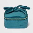 Soft Velvet Sided Jewelry Organizer With Bow - A New Day Teal Blue