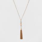 Sugarfix By Baublebar Gemstone Pendant Necklace With Tassels - Gold,