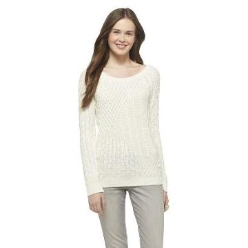 Mossimo Supply Co. Cable Knit Pullover Sweater Cream Xs(1) - Mossimo