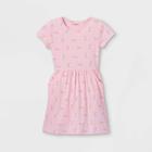 Girls' Printed 'unicorn' Short Sleeve Knit Dress - Cat & Jack