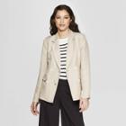 Women's Long Sleeve Linen Blazer - A New Day Tan