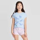 Petitegirls' Short Sleeve Horses Graphic T-shirt - Cat & Jack Light Blue