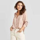 Women's Plaid Long Sleeve Button-down Shirt - Universal Thread Pink