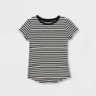 Girls' Printed Short Sleeve T-shirt - Cat & Jack Black/cream