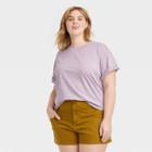 Women's Plus Size Short Sleeve Boxy T-shirt - Universal Thread Lavender