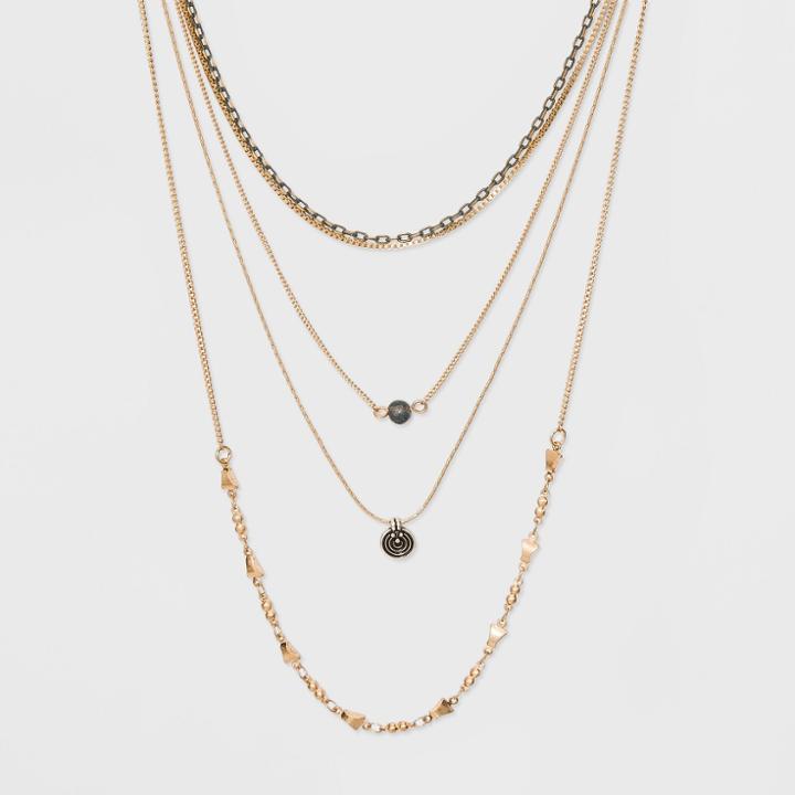 Target Multi Row Layered Necklace - Universal Thread Gold