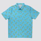 Iml Men's Banana Short Sleeve Button-down Shirt - Aqua Blue