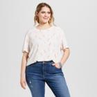Women's Plus Size Llama Print Short Sleeve T-shirt - Zoe+liv (juniors') White
