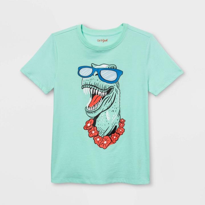 Boys' Dino Graphic Short Sleeve T- Shirt - Cat & Jack Mint