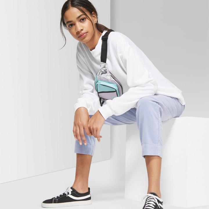 Women's Oversized Long Sleeve Crew Neck Sweatshirt - Wild Fable White