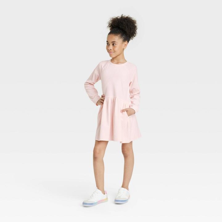 Girls' Long Sleeve Velour Dress - Cat & Jack