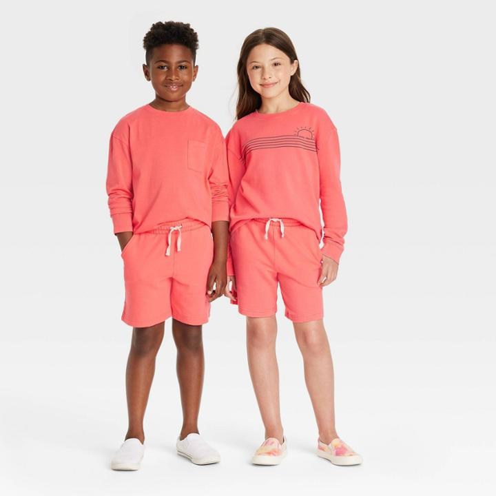 Kids' Midi Shorts - Cat & Jack Coral Pink