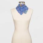 Women's Patchwork Plaid Bandana Scarf - Wild Fable Blue