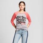 Target Women's All You Need Is Naps 3/4 Sleeve Raglan T-shirt (juniors') - Mighty Fine Gray/red