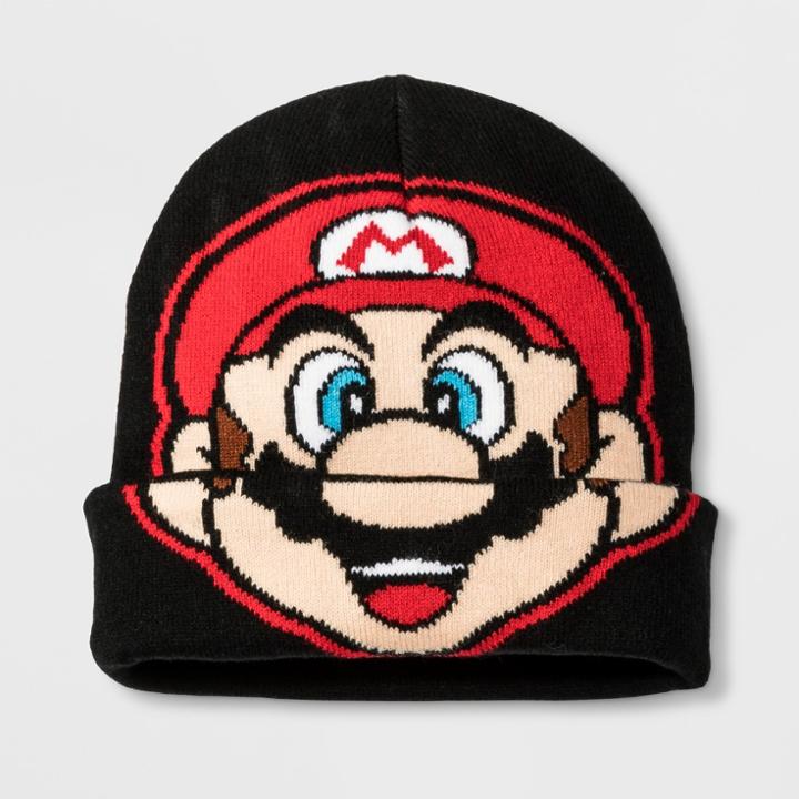 Nintendo Boys' Super Mario Cuffed Beanie - Black