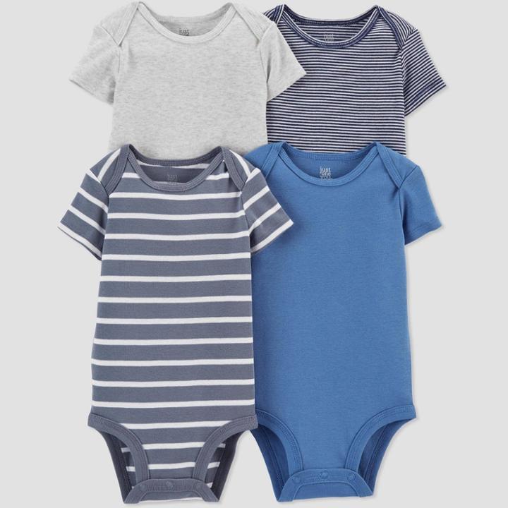 Baby Boys' 4pk Basics Bodysuit - Just One You Made By Carter's Blue
